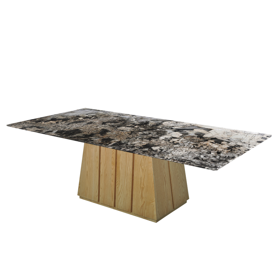 8ft Rectangular Pandora Natural Marble Dining Table