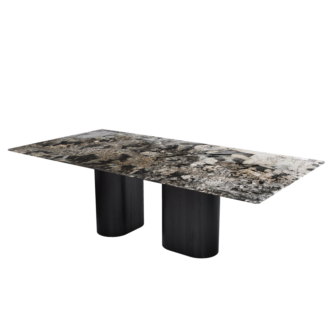 8ft Rectangular Pandora Natural Marble Dining Table