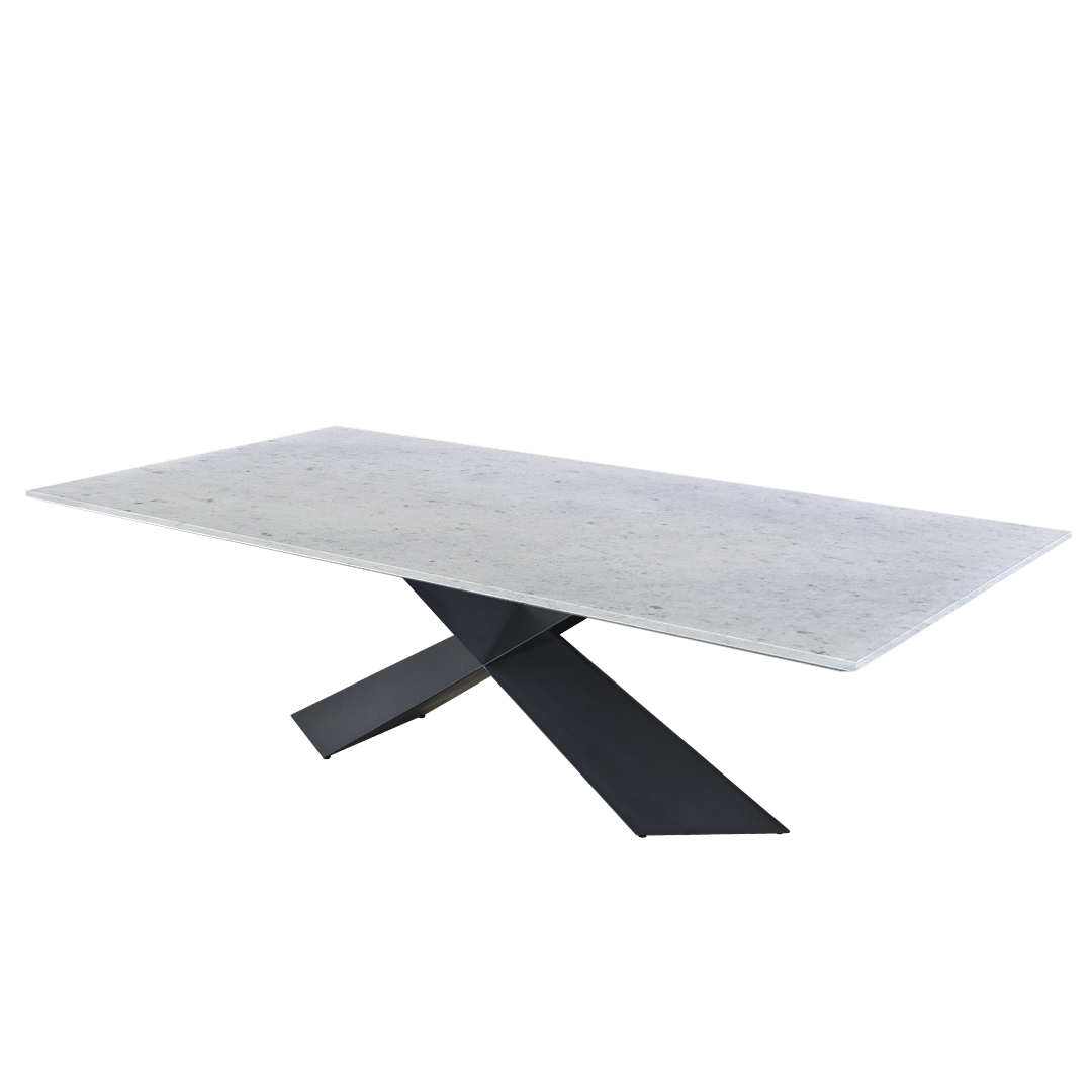 8ft Rectangular Diamond white Natural Marble Dining Table
