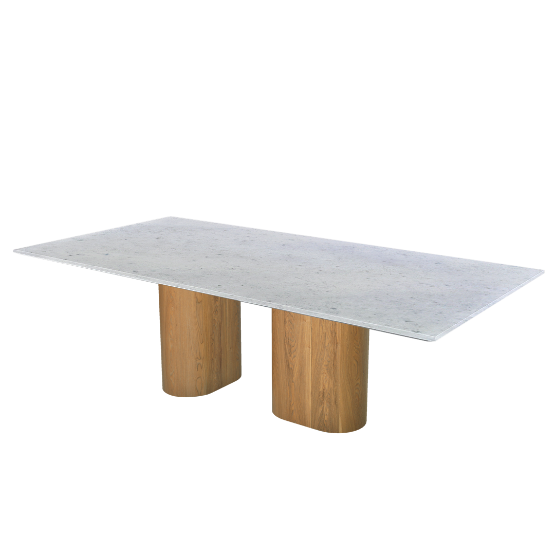 8ft Rectangular Diamond white Natural Marble Dining Table