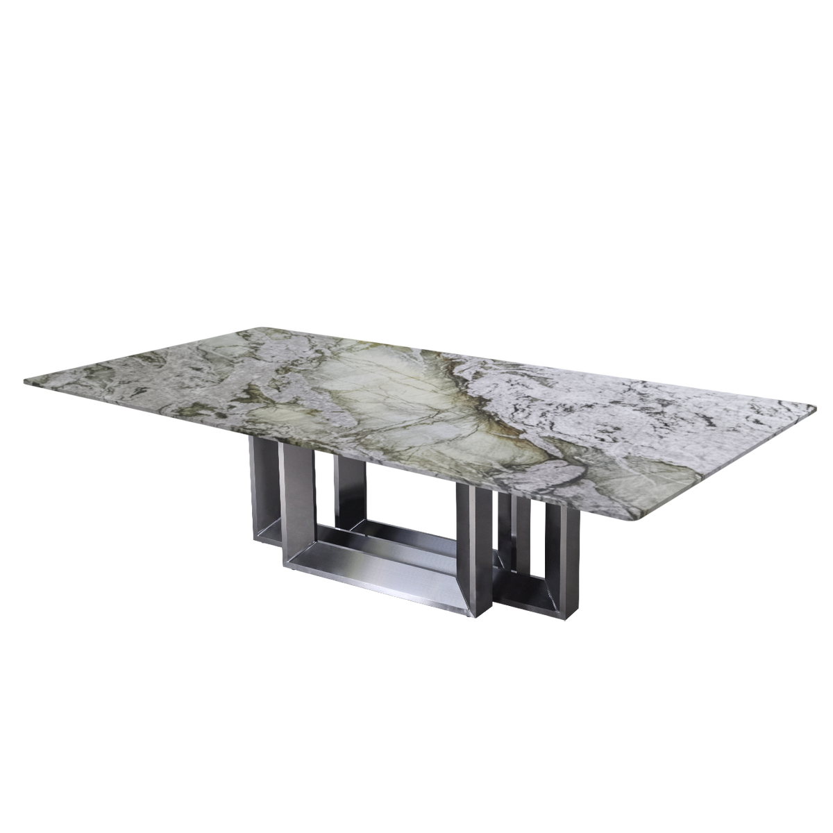 10ft Rectangular Cristallo Tiffany Natural Marble Dining Table