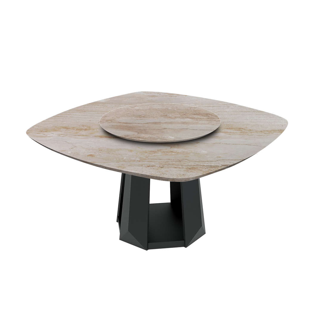 5ft Square Daino Beige Natural Marble Dining Table