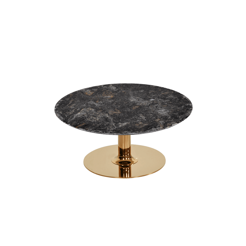 Round Platinum Diamond Natural Marble Coffee Table (800mm)