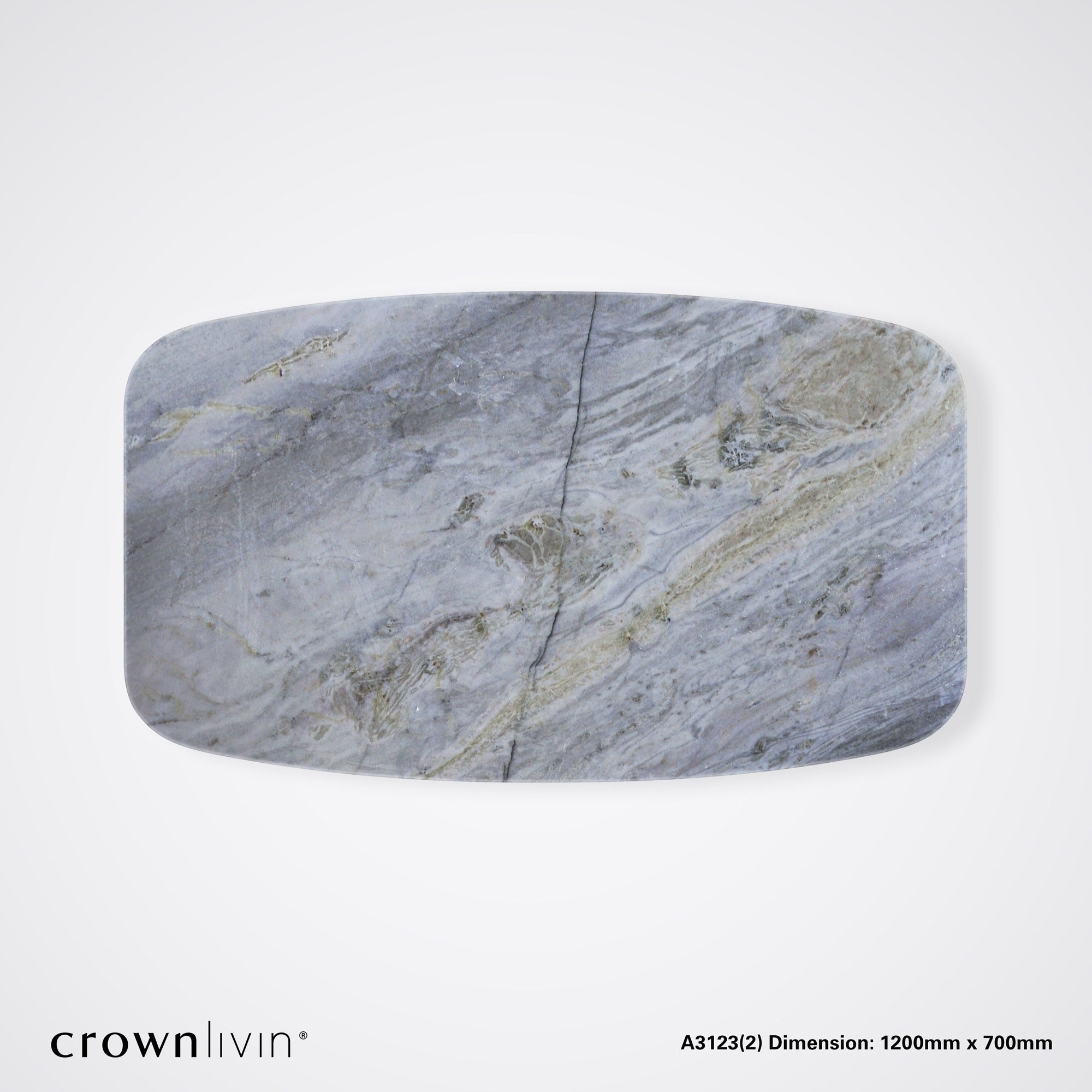 Rectangular Cristallo Blue Natural Marble Coffee Table (1.2m x 0.7m)