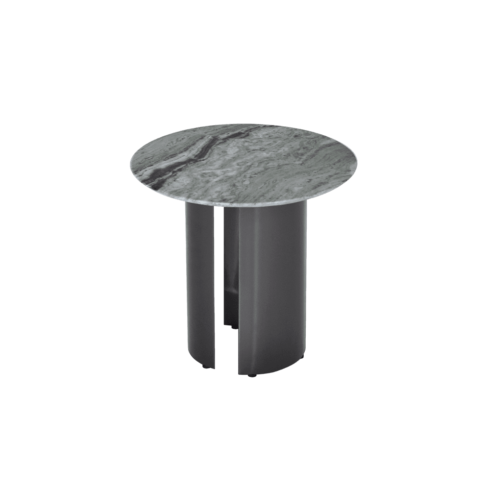 Round Verde Prato Natural Marble Side Table (0.5m)