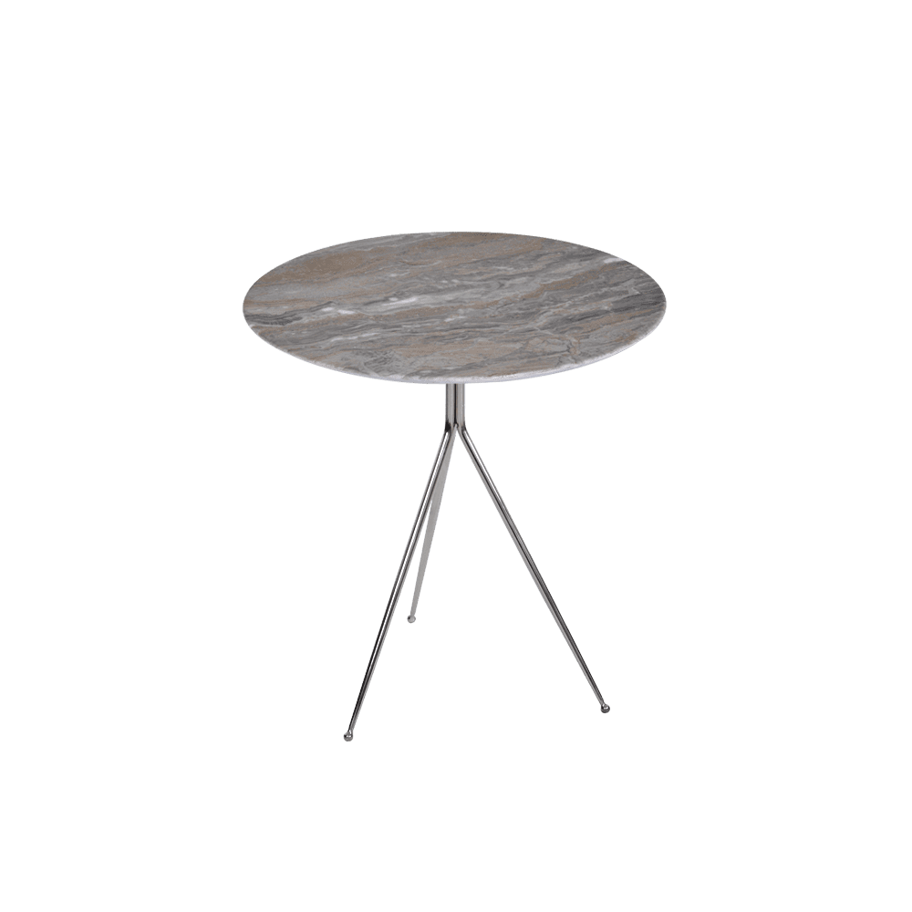 Round Venice Brown Natural Marble Side Table (500mm)