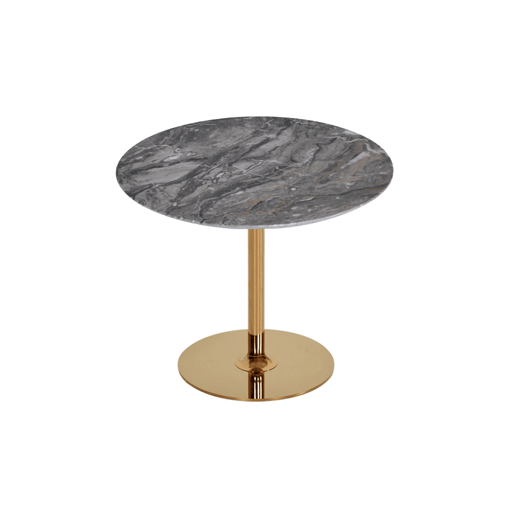 Round Venice Brown Natural Marble Side Table (0.6m)