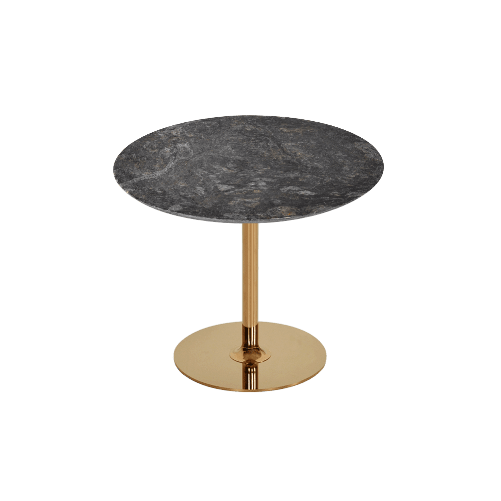 Round Platinum Diamond Natural Marble Side Table (600mm)