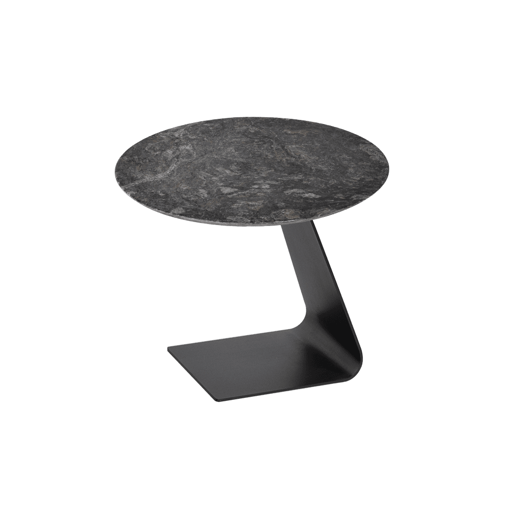 Round Platinum Diamond Natural Marble Side Table (0.6m)