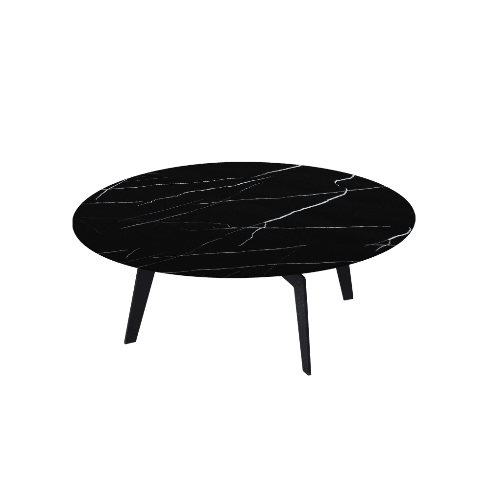 ELENA – Mix & Match Marble Coffee Table with Black Metal Leg (1000mm)