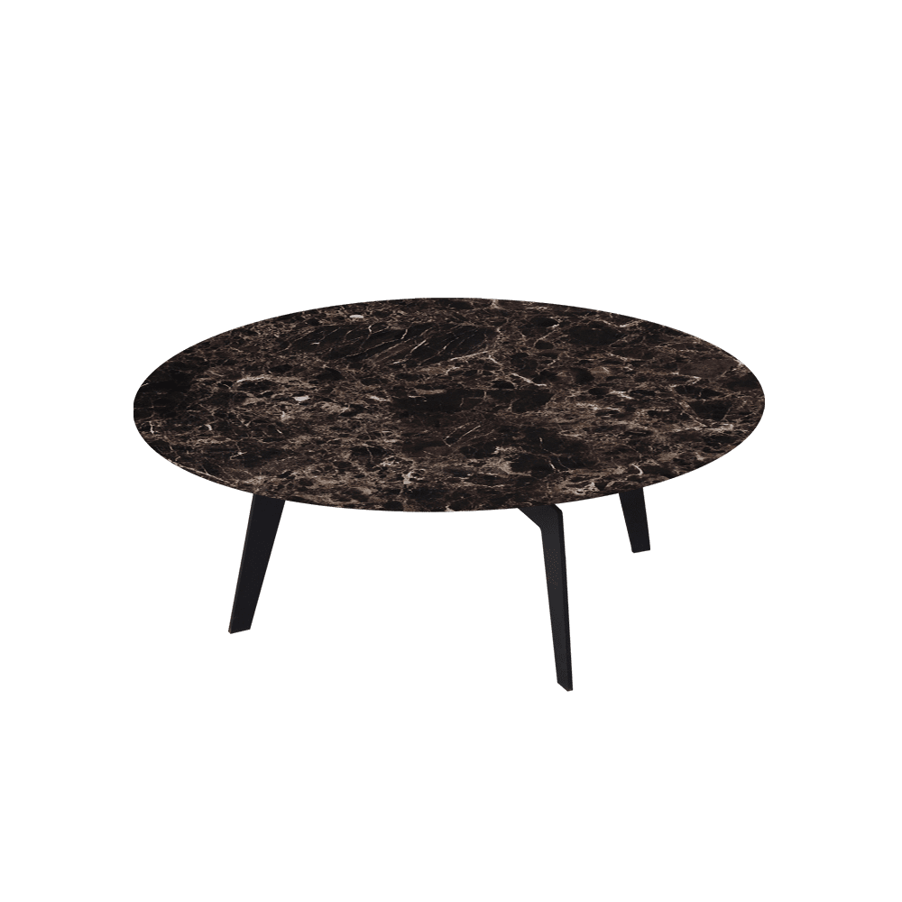 ELENA – Mix & Match Marble Coffee Table with Black Metal Leg (1000mm)