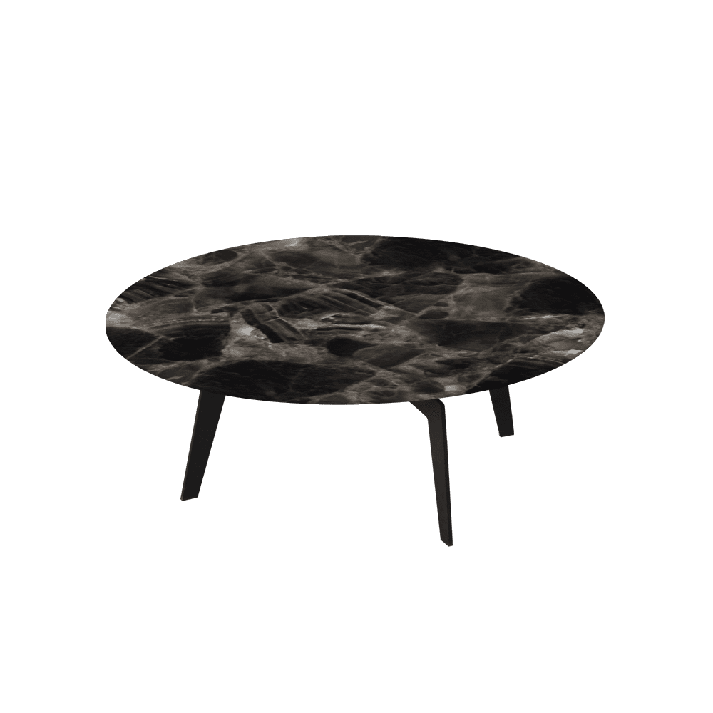 ELENA – Mix & Match Marble Coffee Table with Black Metal Leg (1000mm)