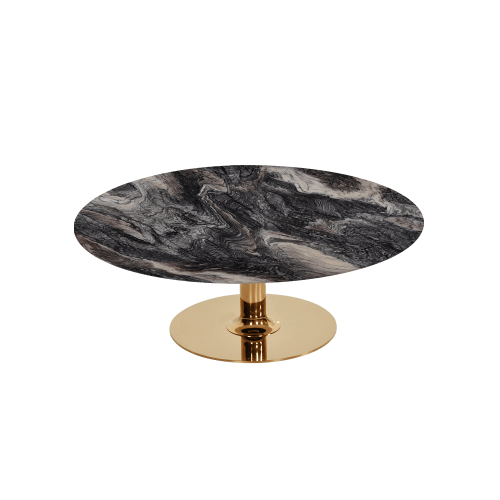 BELLA – Mix & Match Marble Coffee Table with Gold Coloured Stainless Steel Base (1000mm)