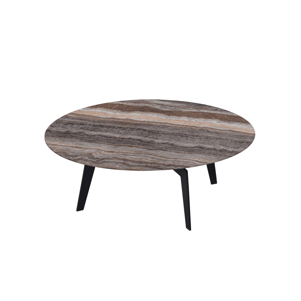 ELENA – Mix & Match Marble Coffee Table with Black Metal Leg (1000mm)