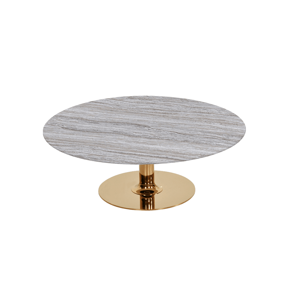 BELLA – Mix & Match Marble Coffee Table with Gold Coloured Stainless Steel Base (1000mm)
