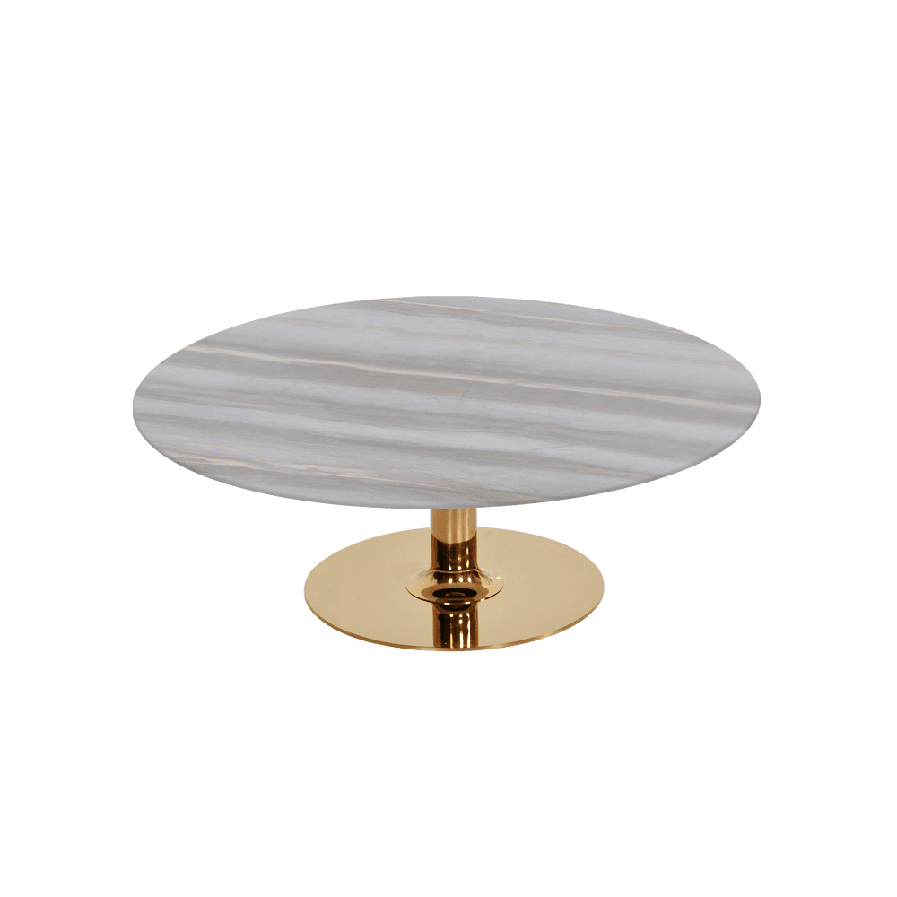 BELLA – Mix & Match Marble Coffee Table with Gold Coloured Stainless Steel Base (1000mm)