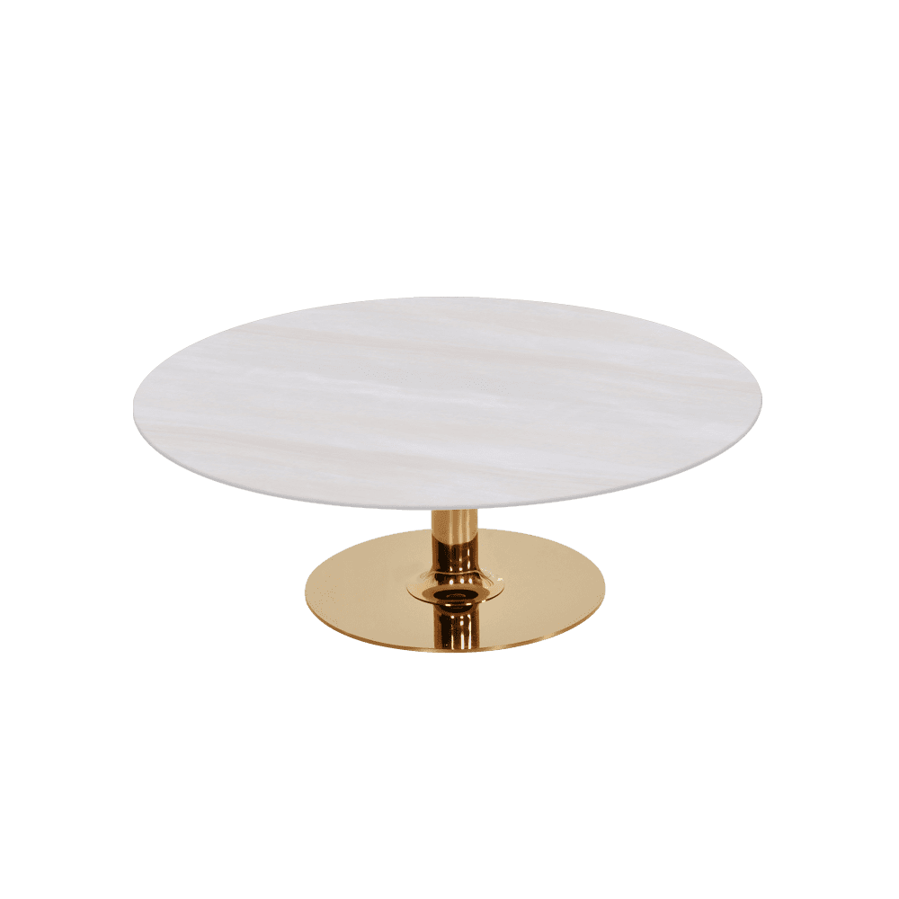 BELLA – Mix & Match Marble Coffee Table with Gold Coloured Stainless Steel Base (1000mm)