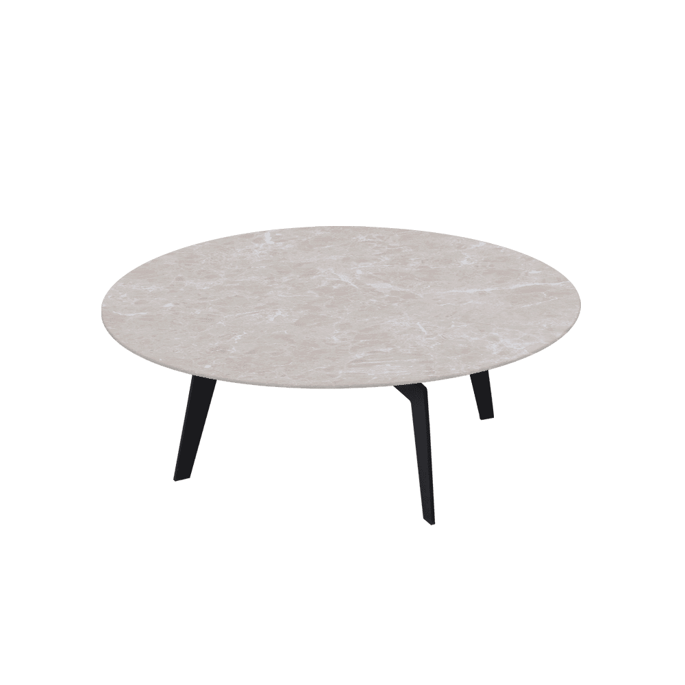 ELENA – Mix & Match Marble Coffee Table with Black Metal Leg (1000mm)