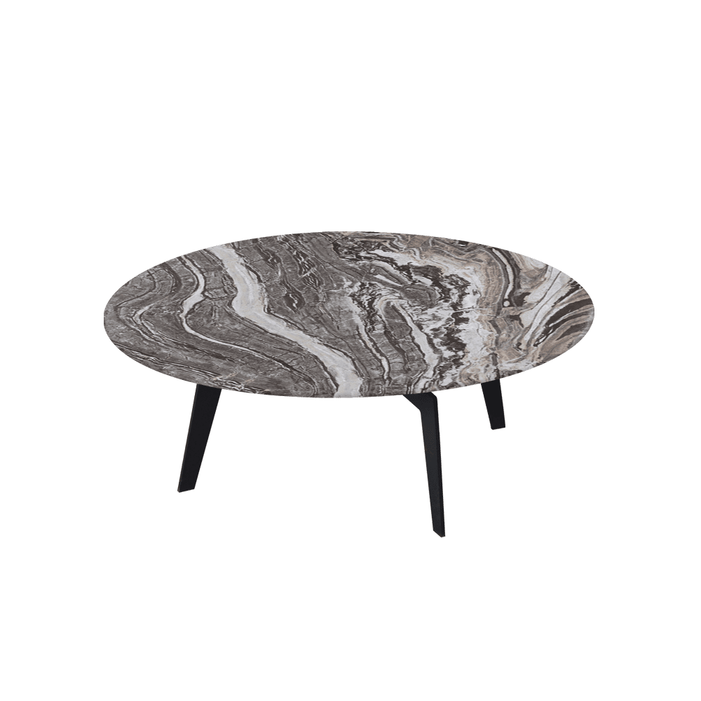 ELENA – Mix & Match Marble Coffee Table with Black Metal Leg (1000mm)