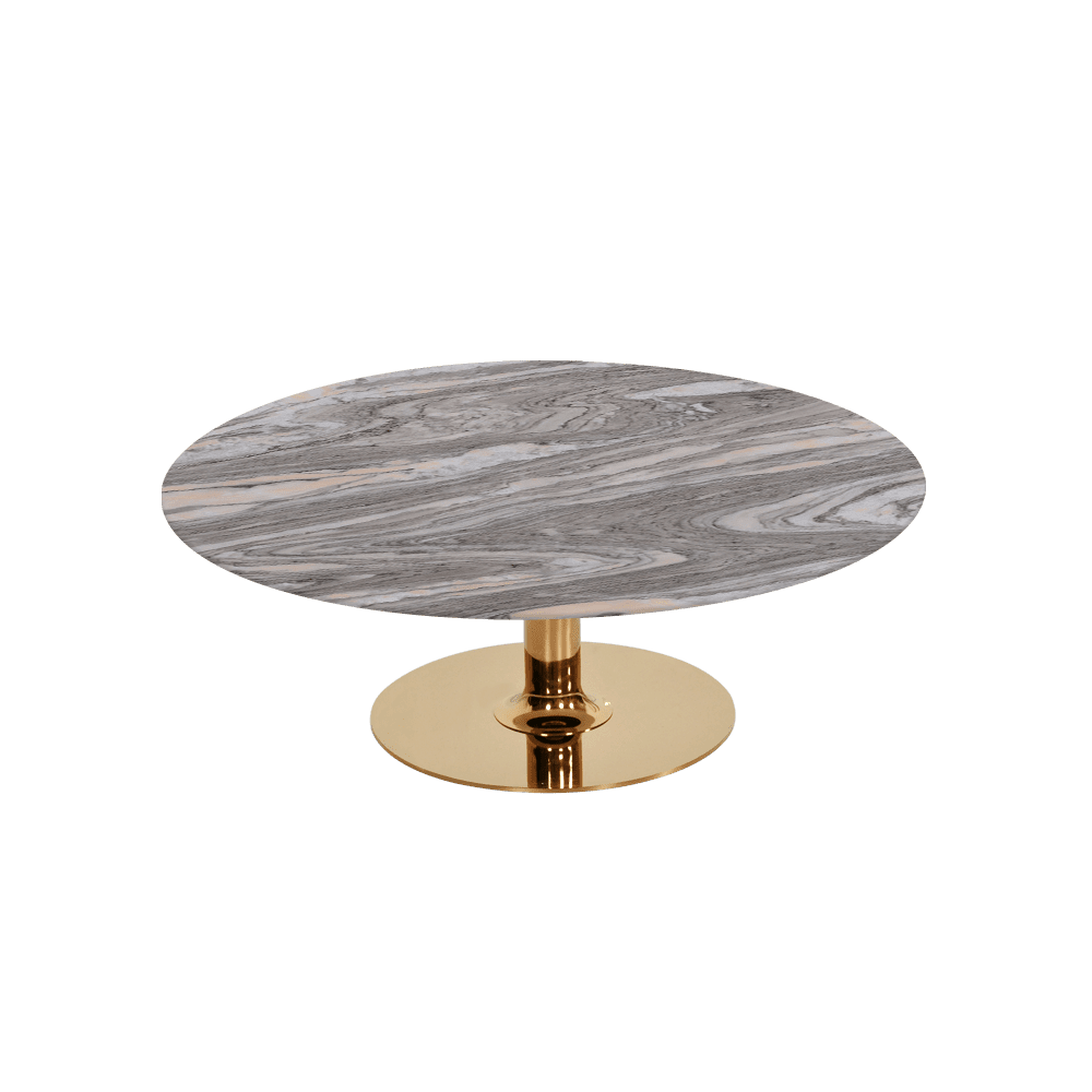 BELLA – Mix & Match Marble Coffee Table with Gold Coloured Stainless Steel Base (1000mm)