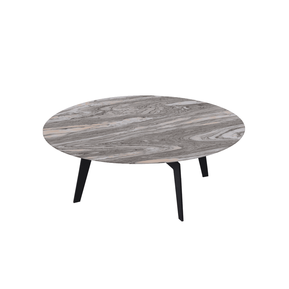 ELENA – Mix & Match Marble Coffee Table with Black Metal Leg (1000mm)