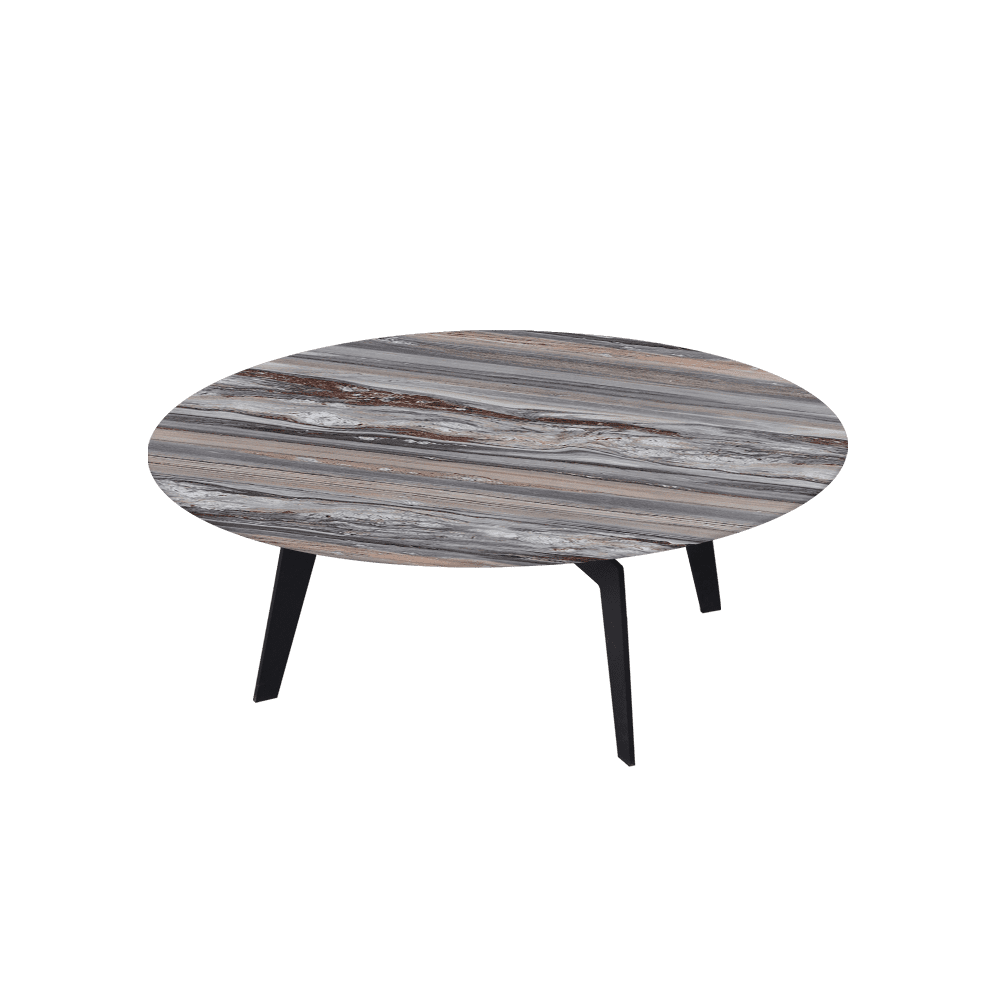 ELENA – Mix & Match Marble Coffee Table with Black Metal Leg (1000mm)