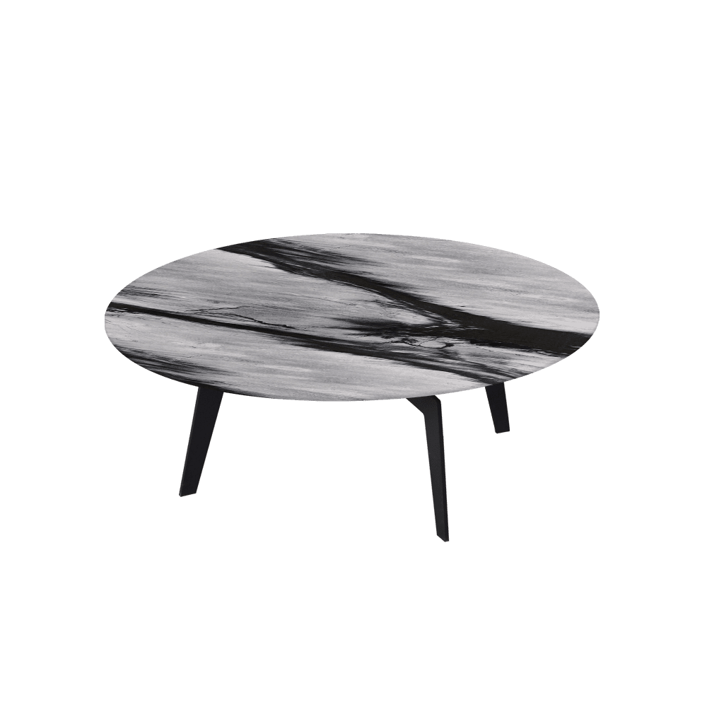 ELENA – Mix & Match Marble Coffee Table with Black Metal Leg (1000mm)
