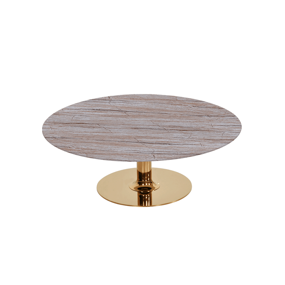 BELLA – Mix & Match Marble Coffee Table with Gold Coloured Stainless Steel Base (1000mm)