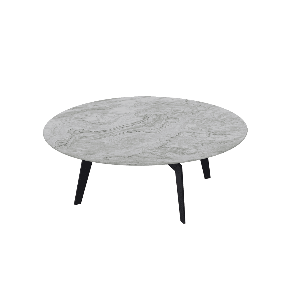 ELENA – Mix & Match Marble Coffee Table with Black Metal Leg (1000mm)