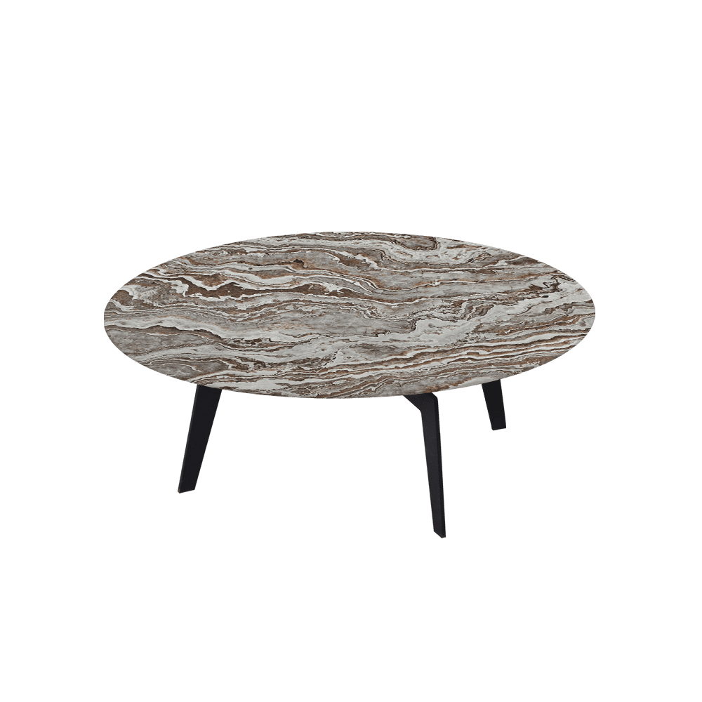 ELENA – Mix & Match Marble Coffee Table with Black Metal Leg (1000mm)