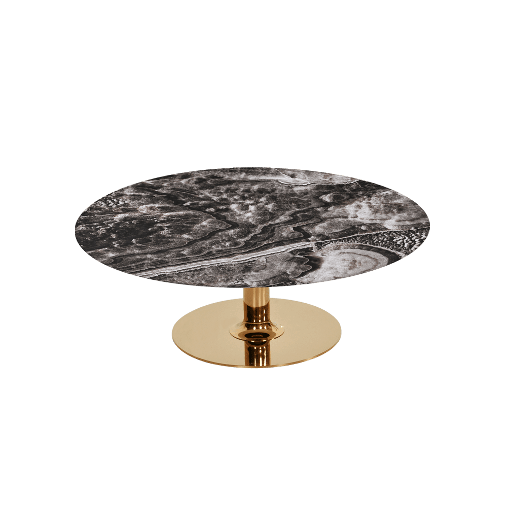 BELLA – Mix & Match Marble Coffee Table with Gold Coloured Stainless Steel Base (1000mm)