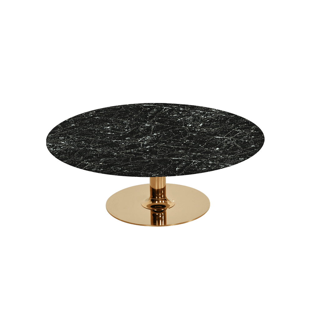 BELLA – Mix & Match Marble Coffee Table with Gold Coloured Stainless Steel Base (1000mm)