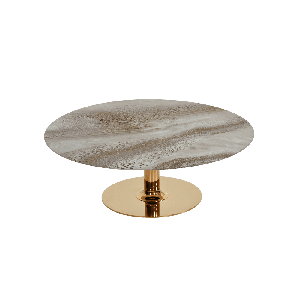 BELLA – Mix & Match Marble Coffee Table with Gold Coloured Stainless Steel Base (1000mm)
