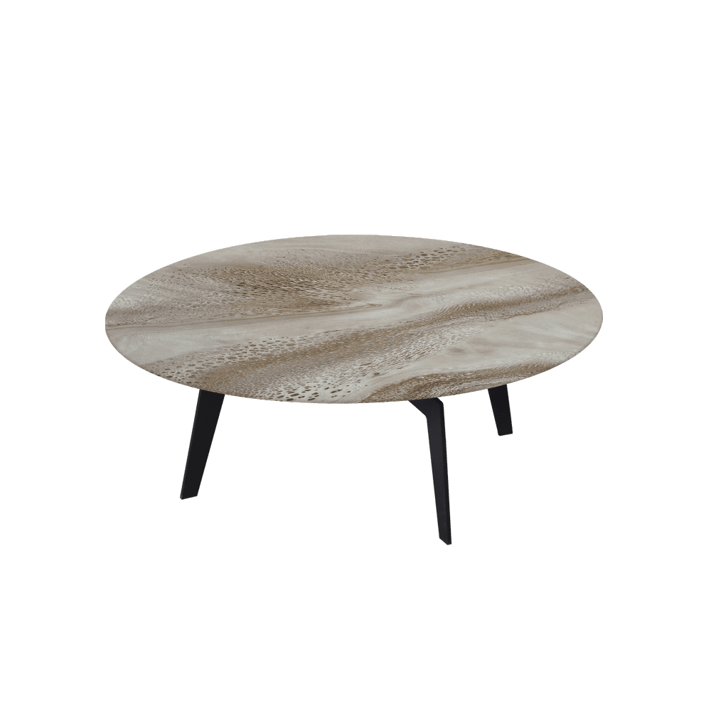 ELENA – Mix & Match Marble Coffee Table with Black Metal Leg (1000mm)
