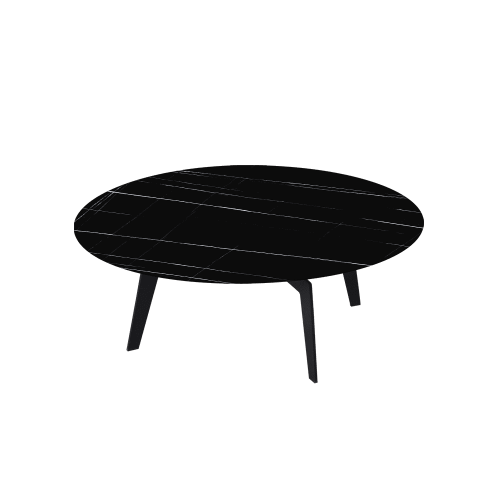 ELENA – Mix & Match Marble Coffee Table with Black Metal Leg (1000mm)
