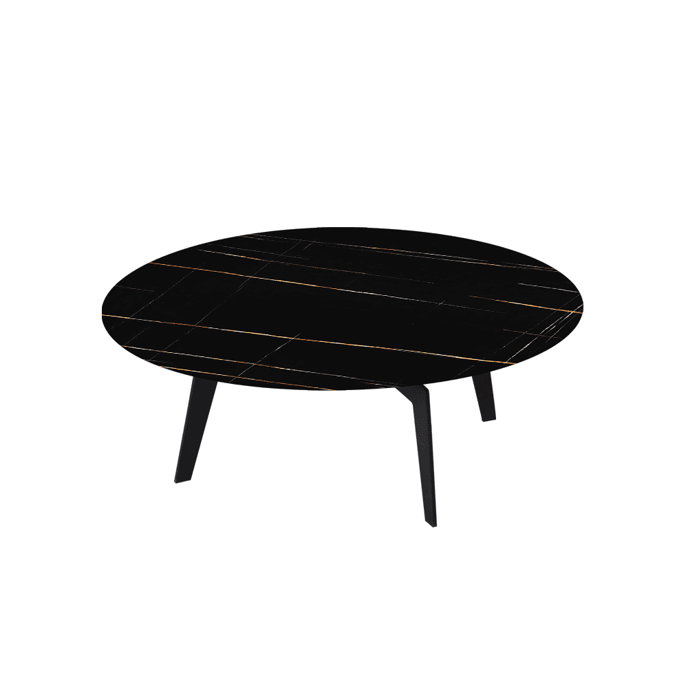 ELENA – Mix & Match Marble Coffee Table with Black Metal Leg (1000mm)