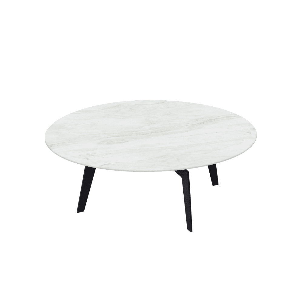 ELENA – Mix & Match Marble Coffee Table with Black Metal Leg (1000mm)