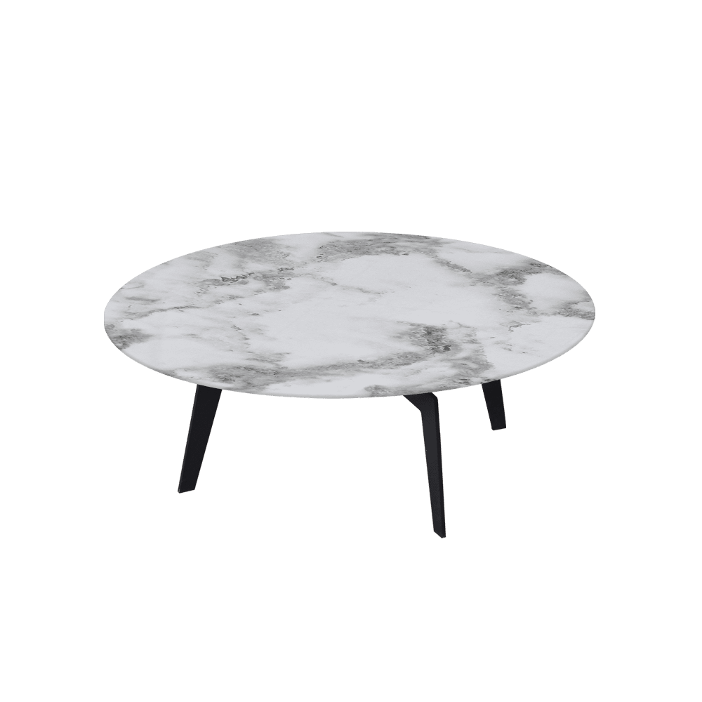 ELENA – Mix & Match Marble Coffee Table with Black Metal Leg (1000mm)