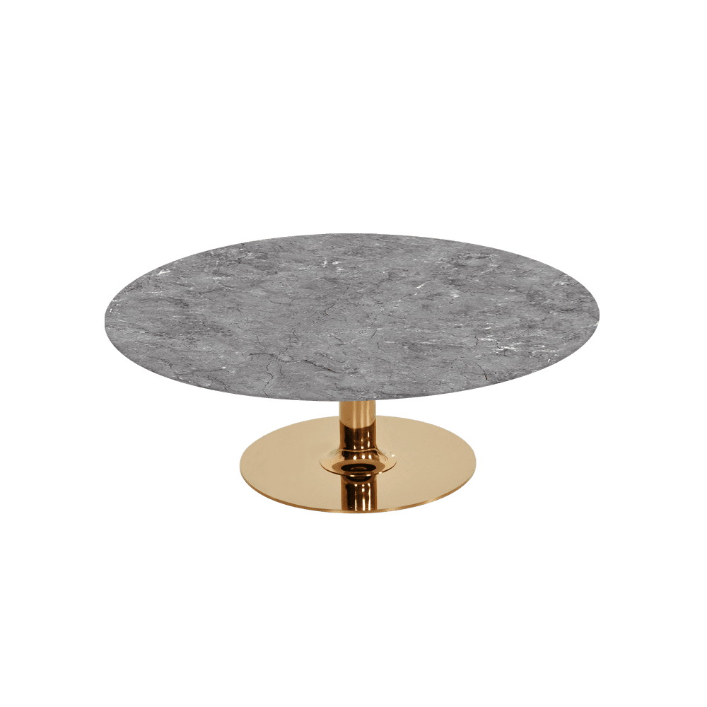 BELLA – Mix & Match Marble Coffee Table with Gold Coloured Stainless Steel Base (1000mm)