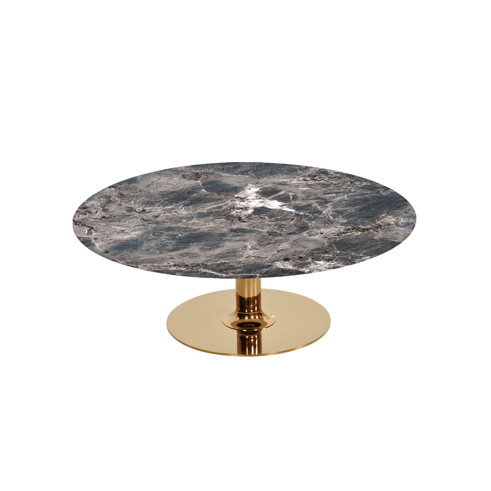 BELLA – Mix & Match Marble Coffee Table with Gold Coloured Stainless Steel Base (1000mm)