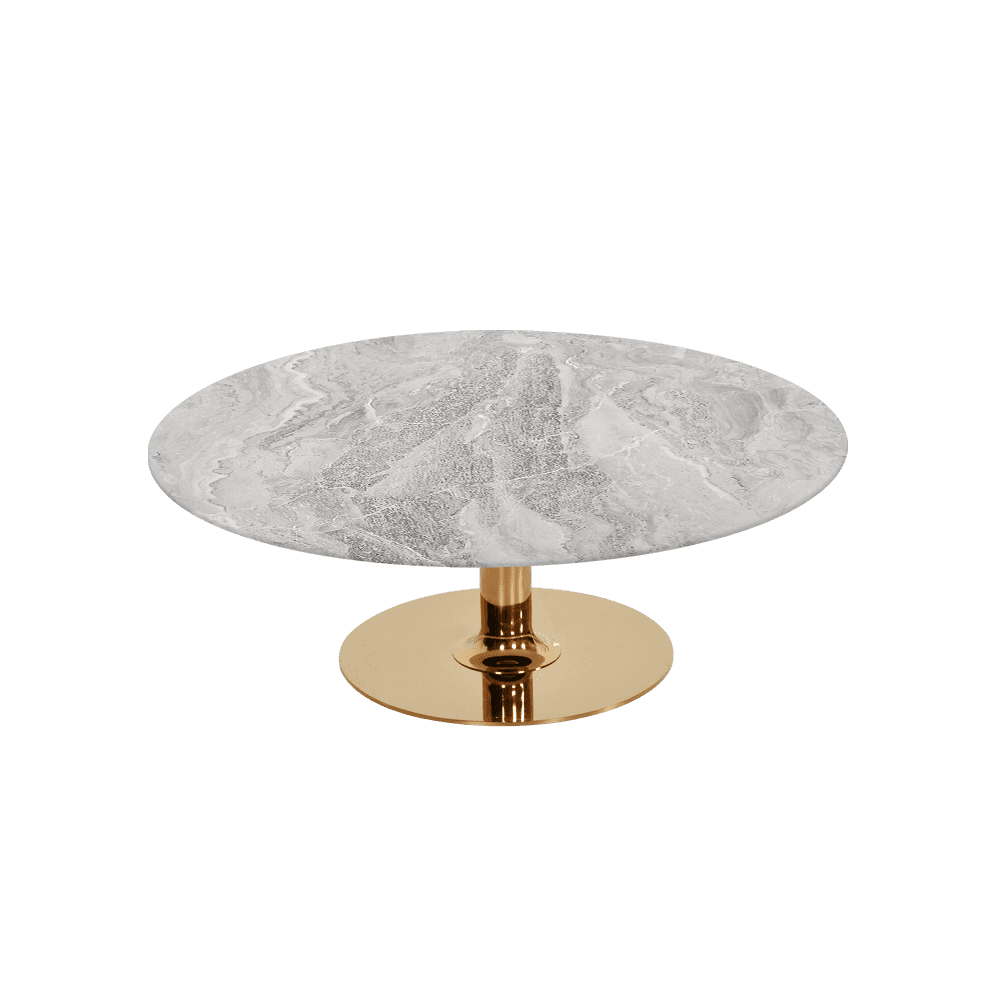 BELLA – Mix & Match Marble Coffee Table with Gold Coloured Stainless Steel Base (1000mm)