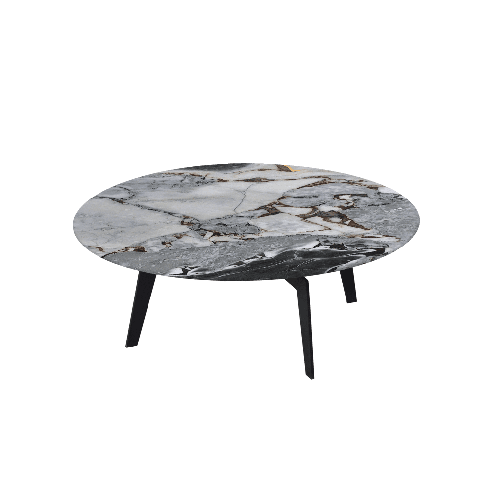 ELENA – Mix & Match Marble Coffee Table with Black Metal Leg (1000mm)