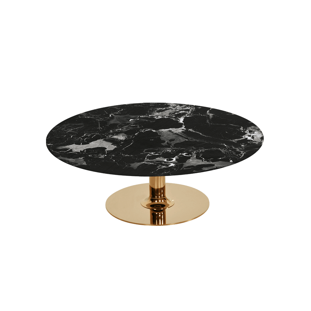BELLA – Mix & Match Marble Coffee Table with Gold Coloured Stainless Steel Base (1000mm)