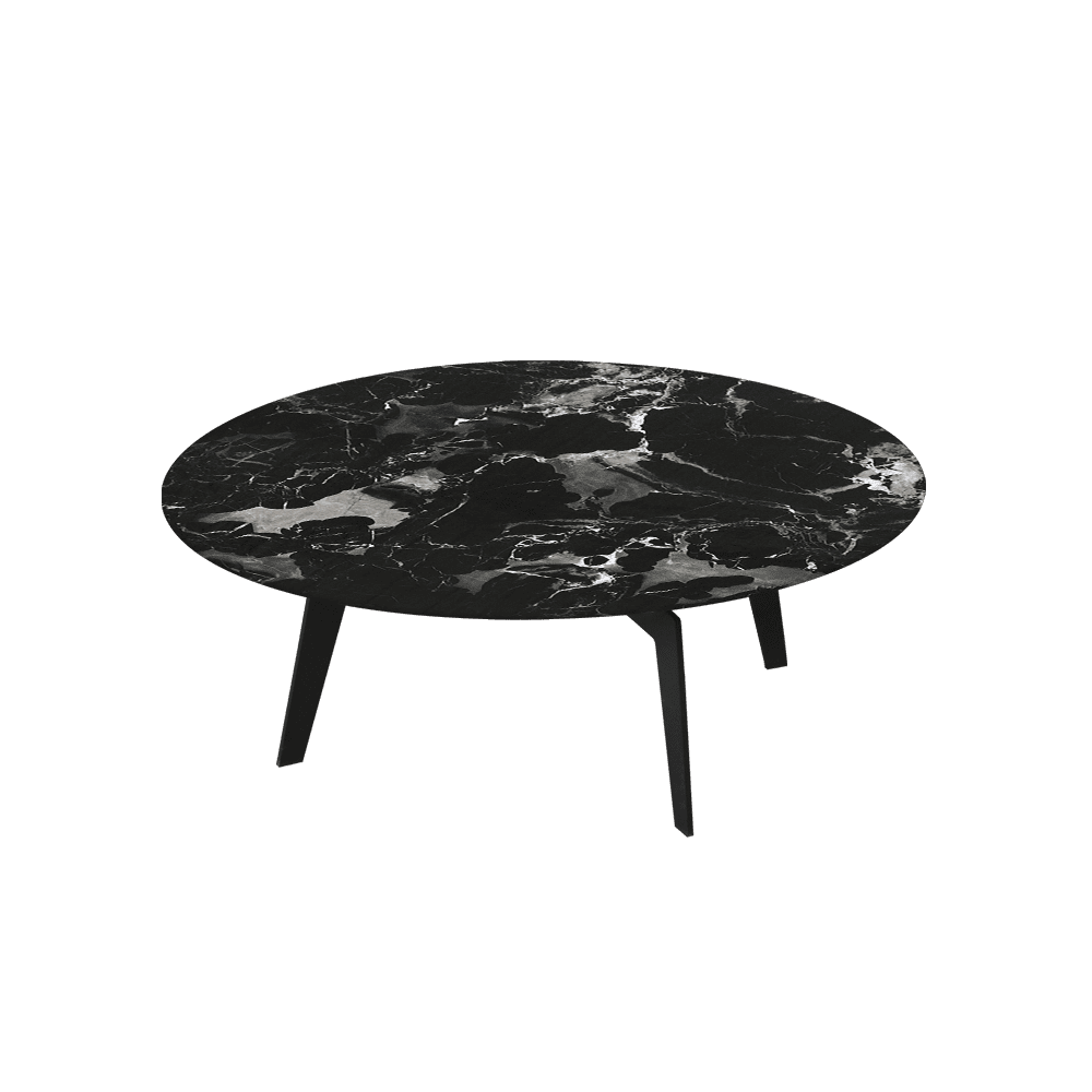 ELENA – Mix & Match Marble Coffee Table with Black Metal Leg (1000mm)