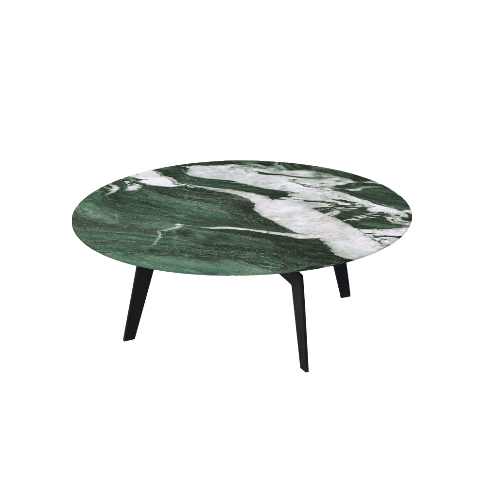 ELENA – Mix & Match Marble Coffee Table with Black Metal Leg (1000mm)