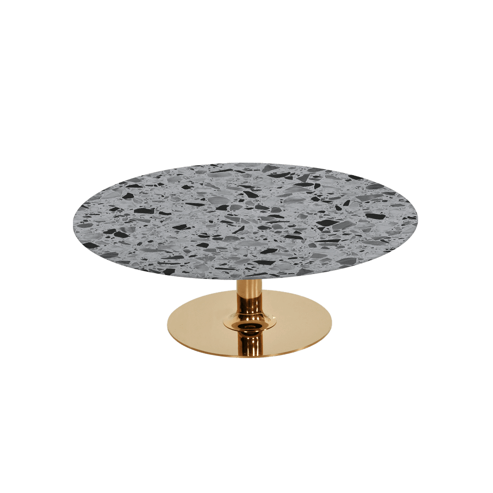 BELLA – Mix & Match Marble Coffee Table with Gold Coloured Stainless Steel Base (1000mm)