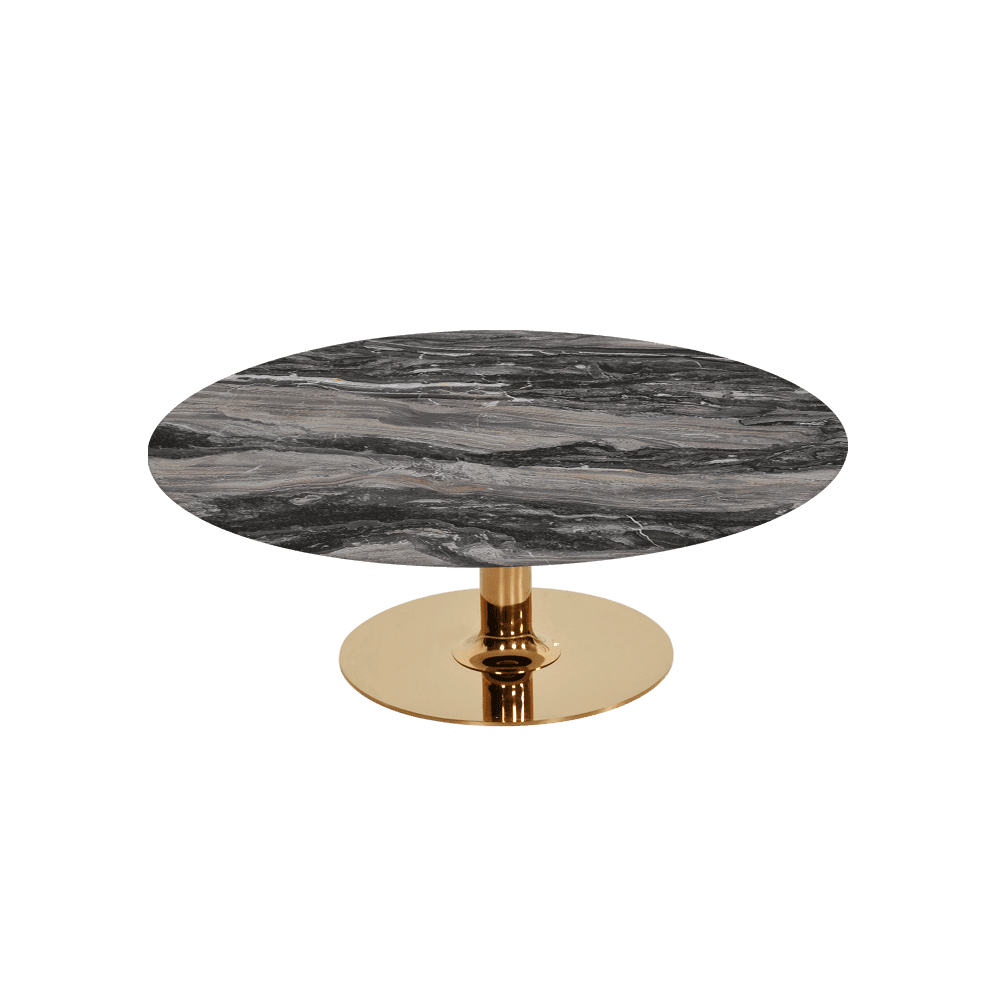 BELLA – Mix & Match Marble Coffee Table with Gold Coloured Stainless Steel Base (1000mm)