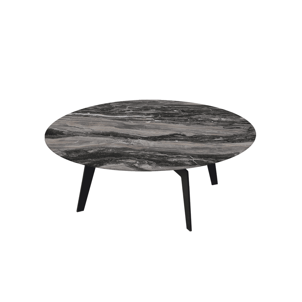 ELENA – Mix & Match Marble Coffee Table with Black Metal Leg (1000mm)