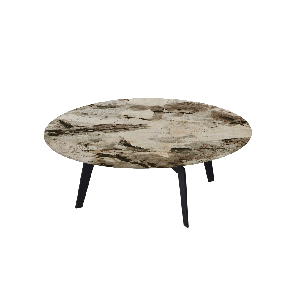 ELENA – Mix & Match Marble Coffee Table with Black Metal Leg (1000mm)