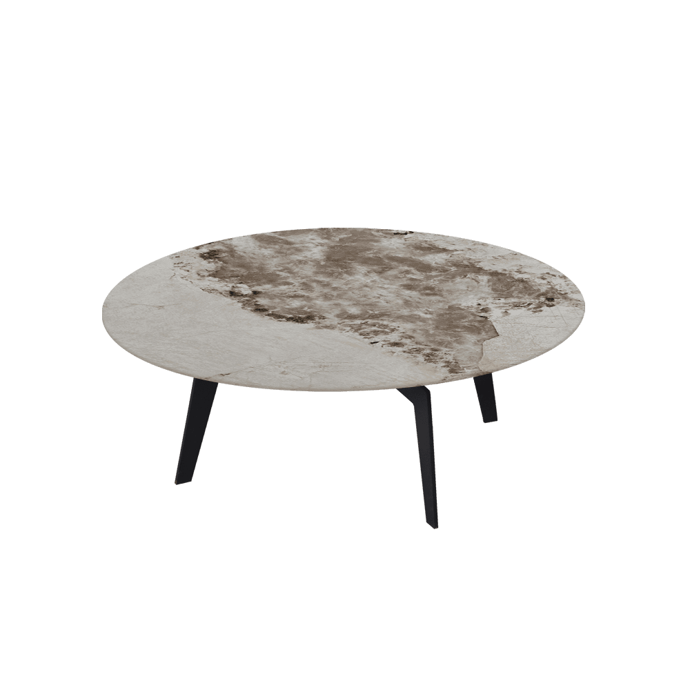 ELENA – Mix & Match Marble Coffee Table with Black Metal Leg (1000mm)